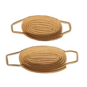 Vintage Hand Woven Bread Fruit Basket Set of 2
